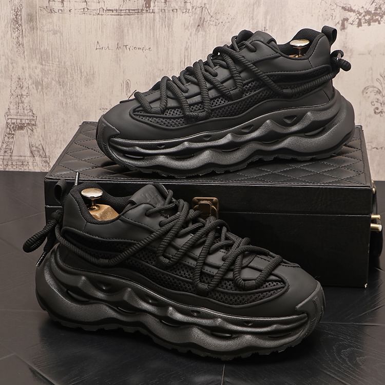 Mr Ozera - Mesh Panel Platform Sneakers