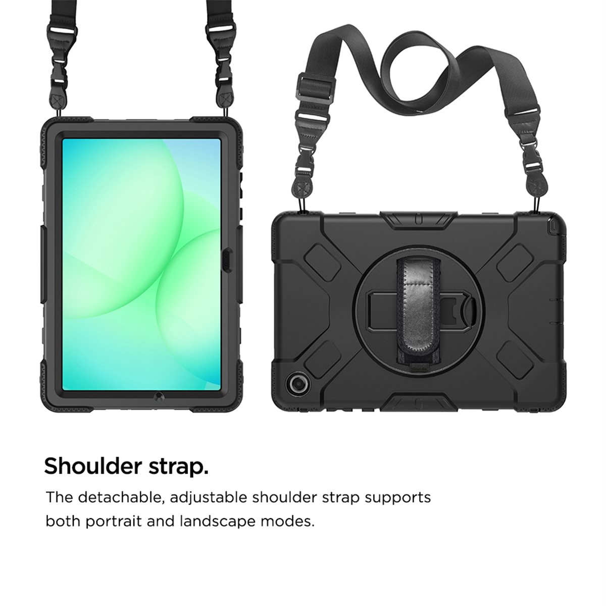 Samsung Galaxy Tab A11  Plus Peak 500m Hybrid Outdoor Hardcase Hülle mit Aufsteller   Handschlaufe (EGPE00193) - Schwarz
