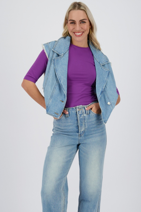 Raizzed blauwe dames gilet