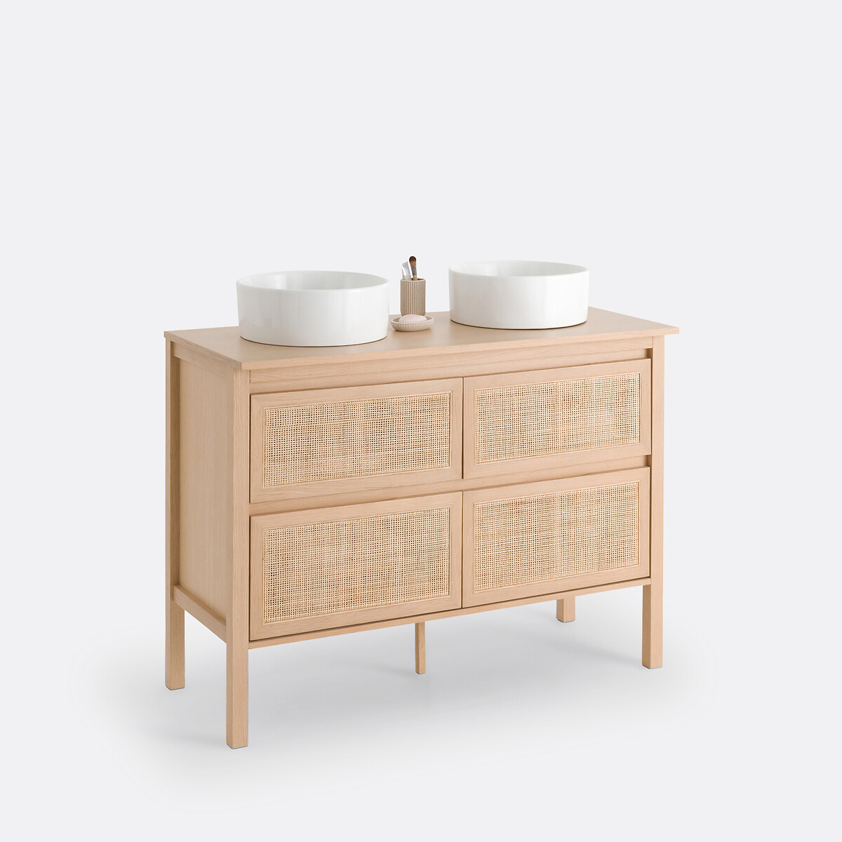 LA REDOUTE INTERIEURS<br>Móvel de lavatório com 4 gavetas em madeira de rattan L120cm, Lumpa