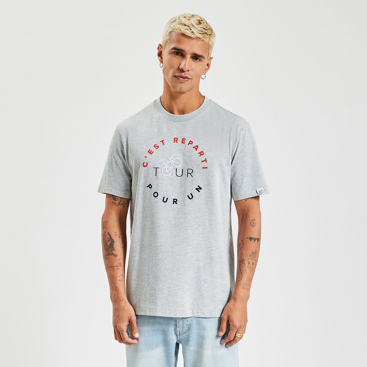 Tee shirt col rond licence Tour de France Gris moyen