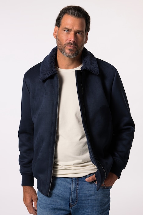 JP AWARE Bomberjacke, Lederoptik, Teddyfutter, GRS-zertifizierte Materialien, bis 7 XL