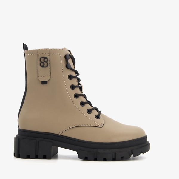 s. Oliver dames veterboots beige/taupe