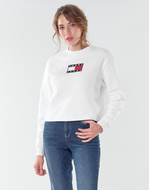 Tommy Jeans - TJW TOMMY FLAG CREW - Blanc