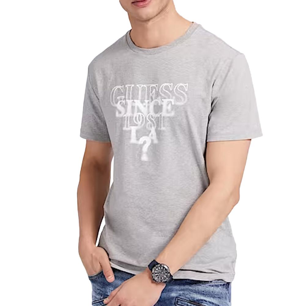 Guess T-shirt Gris Homme Guess Blurry