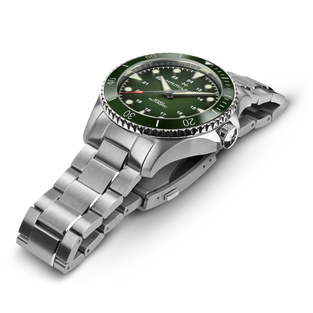 Hamilton Khaki Navy Scuba Auto 43 Silbrig / Grün