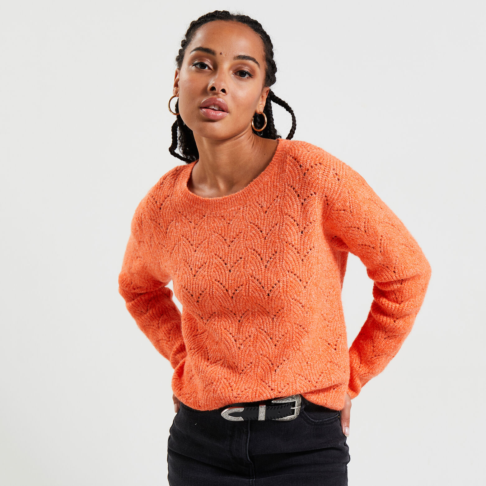 Pull maille fantaisie femme