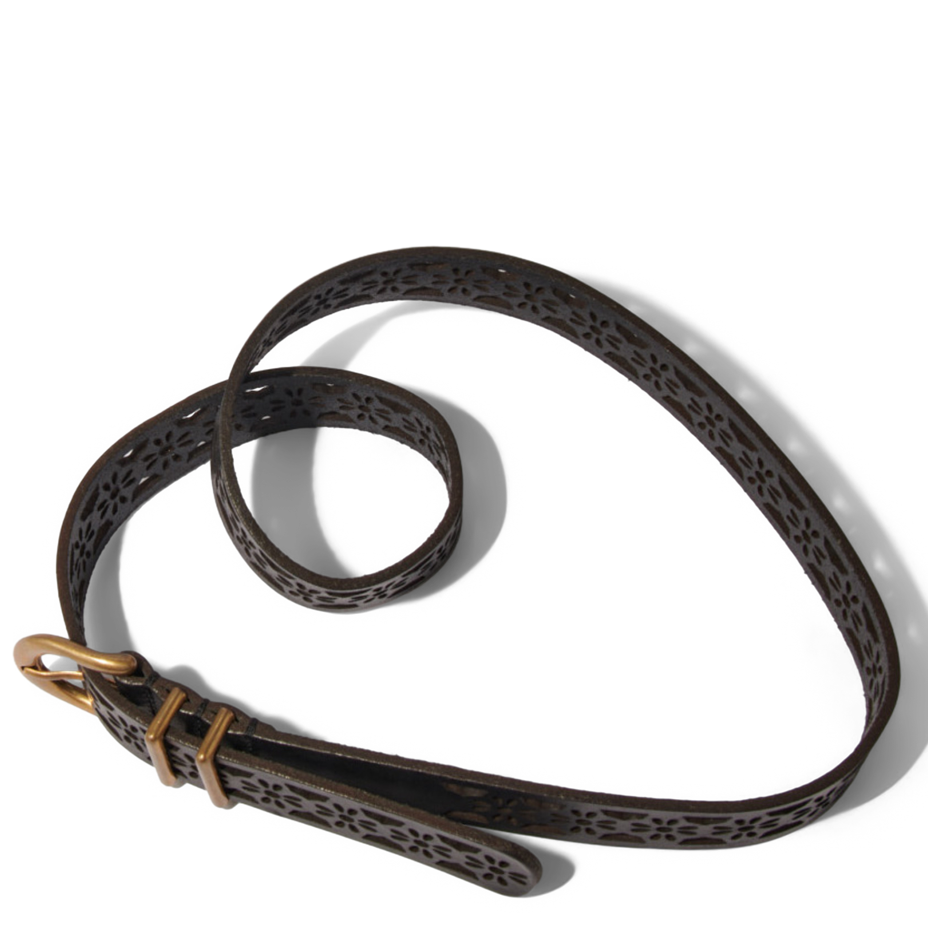 Ceinture en cuir ajourée| Noir