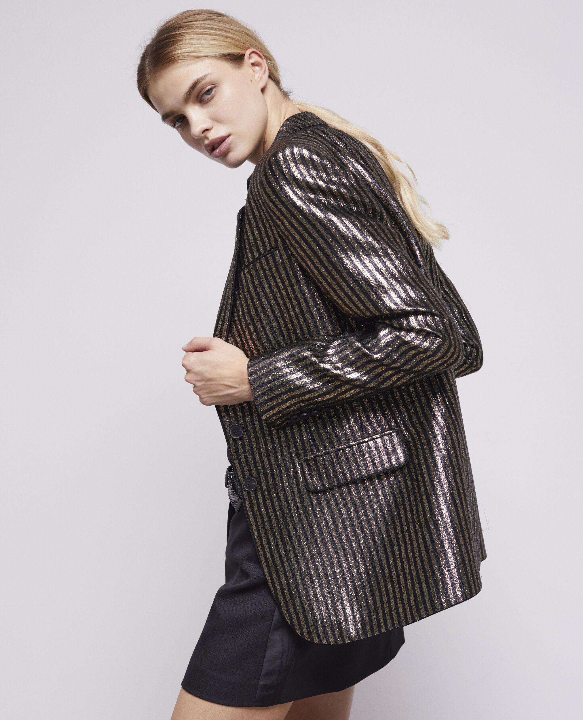 Veste à rayures dorée