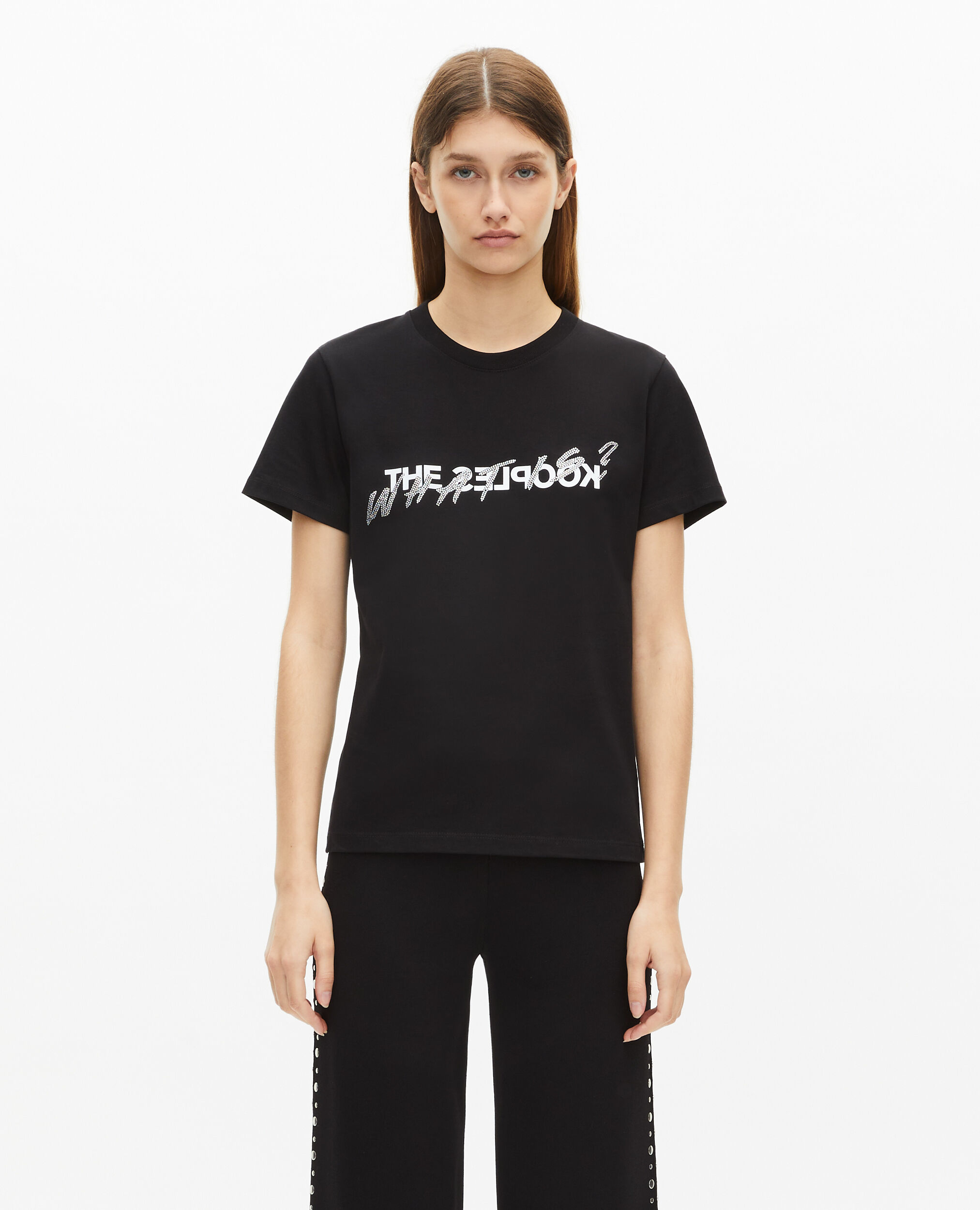T-shirt What is avec strass noir