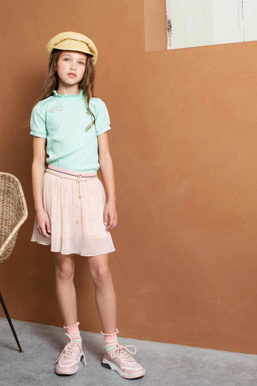 NONO T-shirt Keo met tekst mintgroen