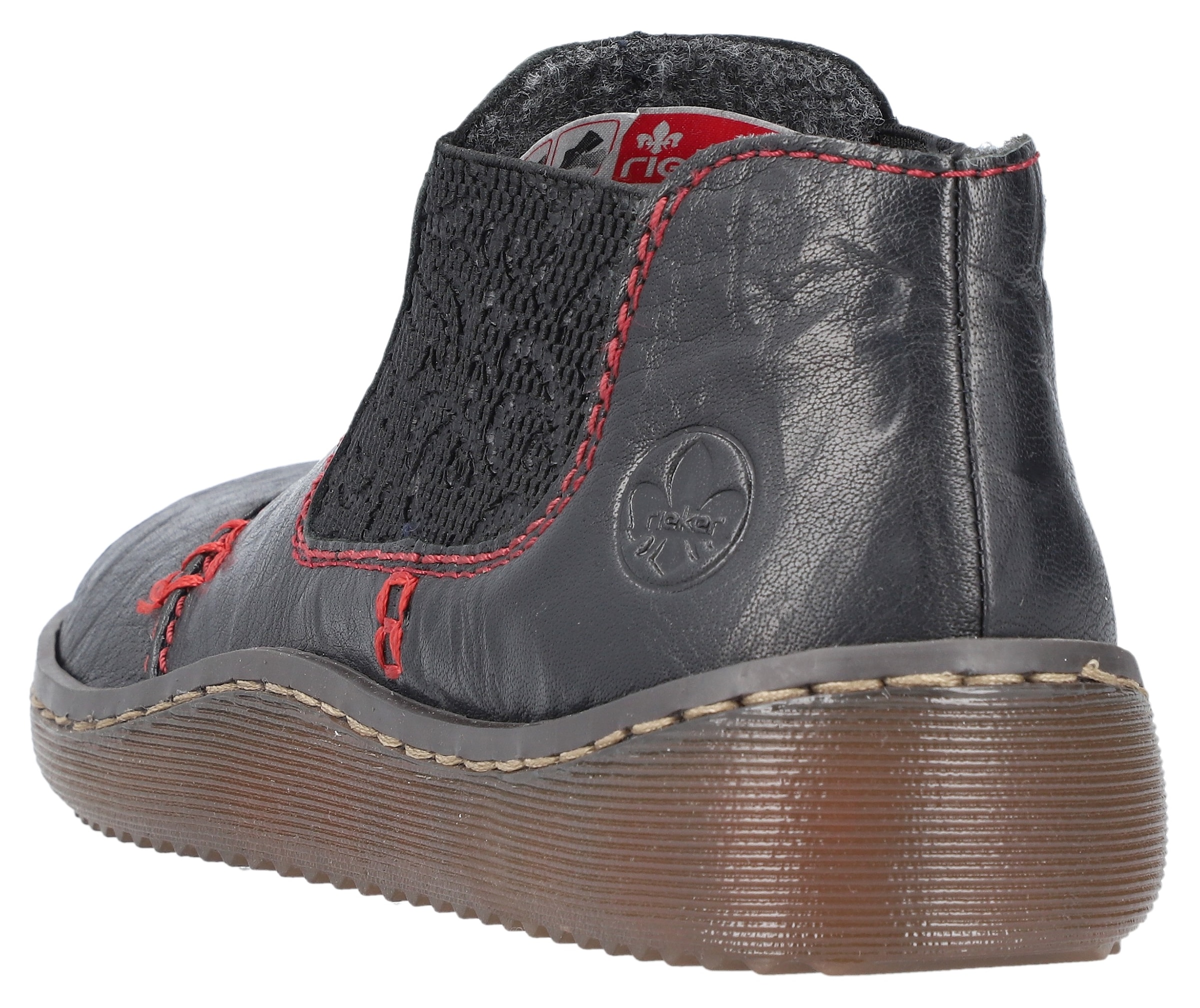 Rieker Chelseaboots  , Stiefelette, Boots, Schlupfschuh mit gemustertem Stretcheinsatz