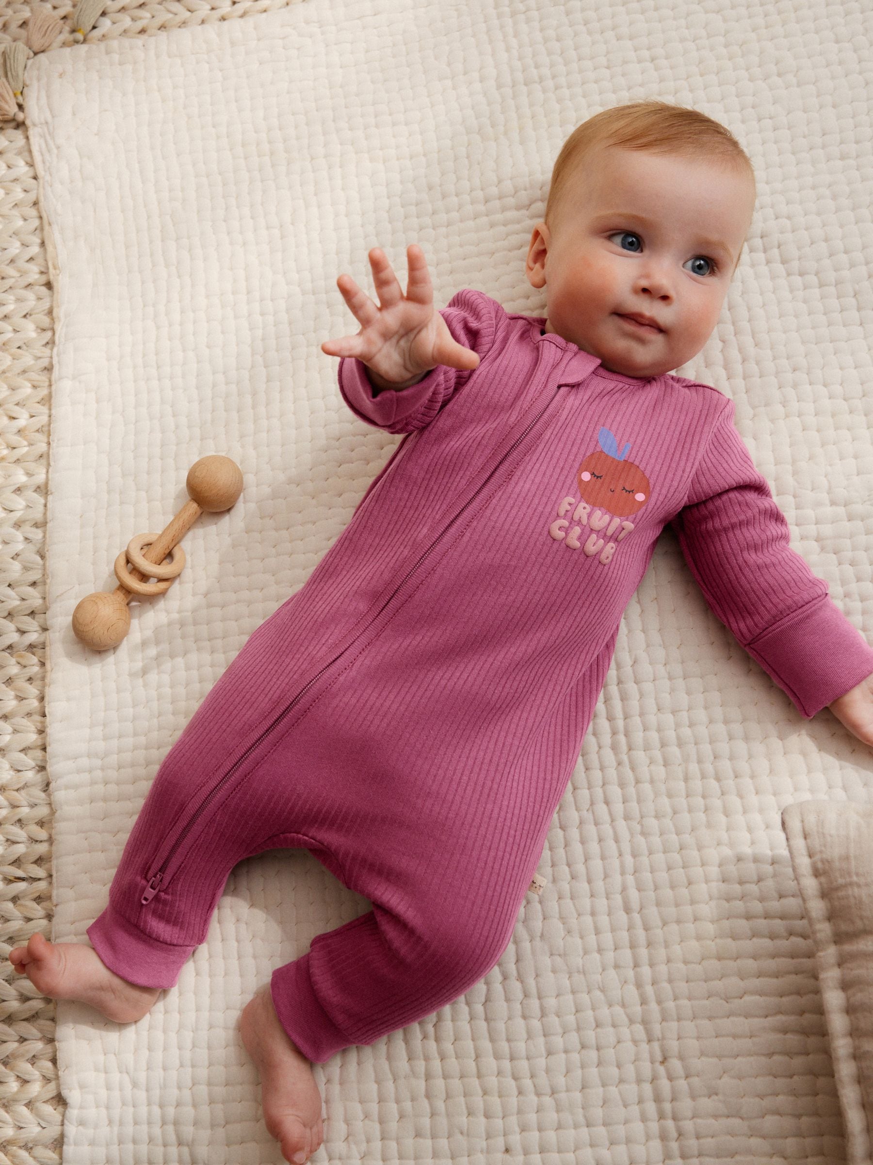 Meerkleurig met bloemenprint - Verpakking van 3 babyslaappakjes met tweewegrits (0 mnd - 3 jr)