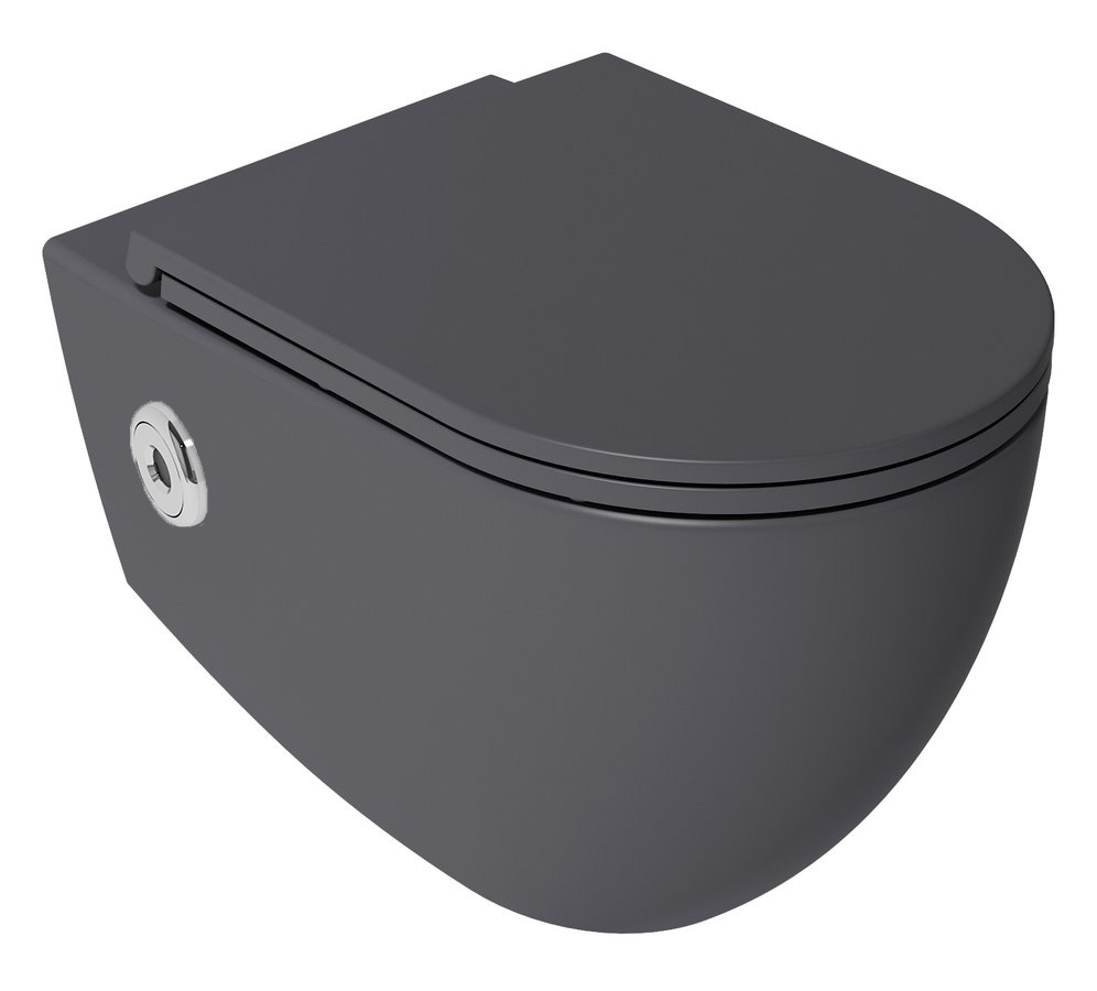 Isvea Infinity toilet met bidet, sensor en softclose zitting antraciet