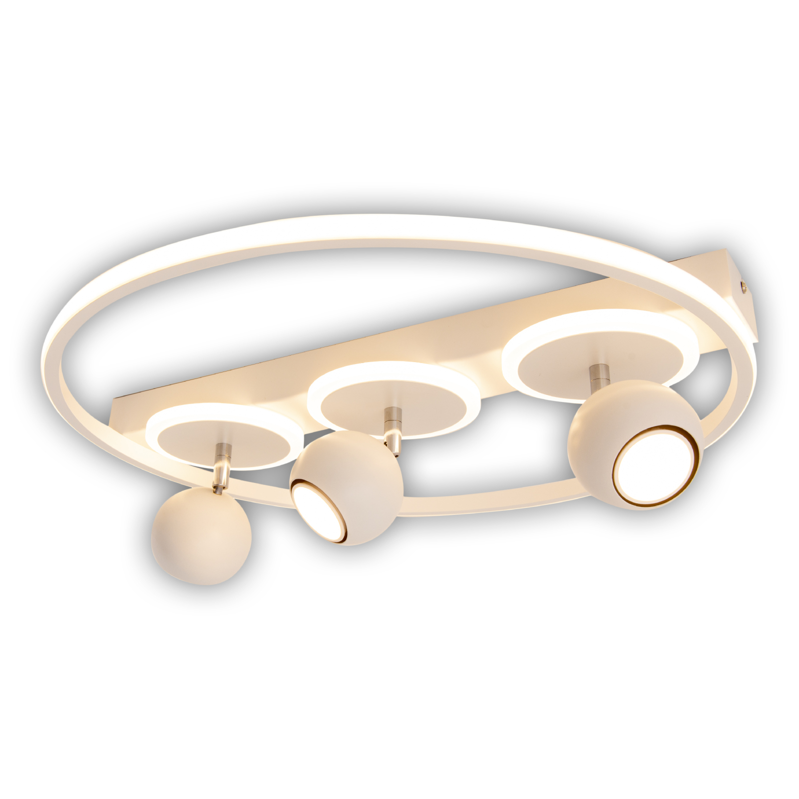 3er-Spot LED Deckenleuchte RONDA - weiß - 15 cm hoch