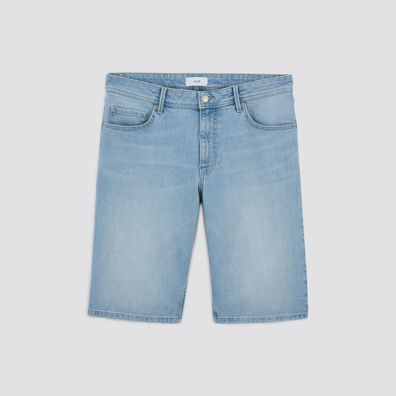 Bermuda en jean en coton recyclé Bleu moyen