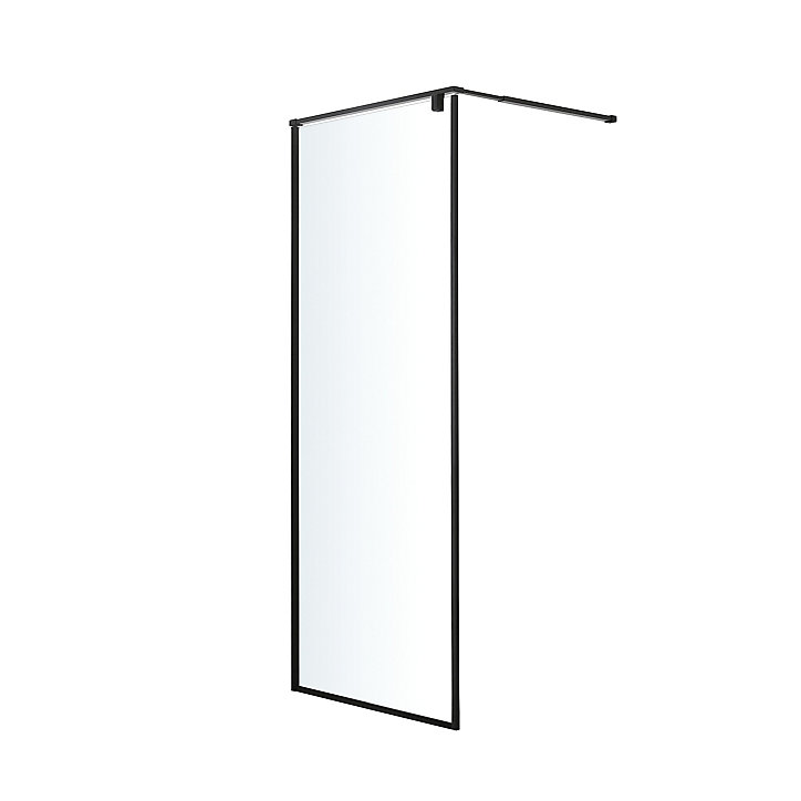 Paroi de douche à l'italienne GoodHome Ezili transparent profilé noir 90 cm