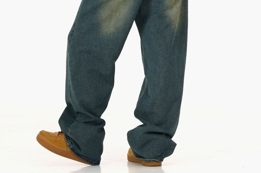 Meiksip - Lage taille rechte pijpen losse jeans