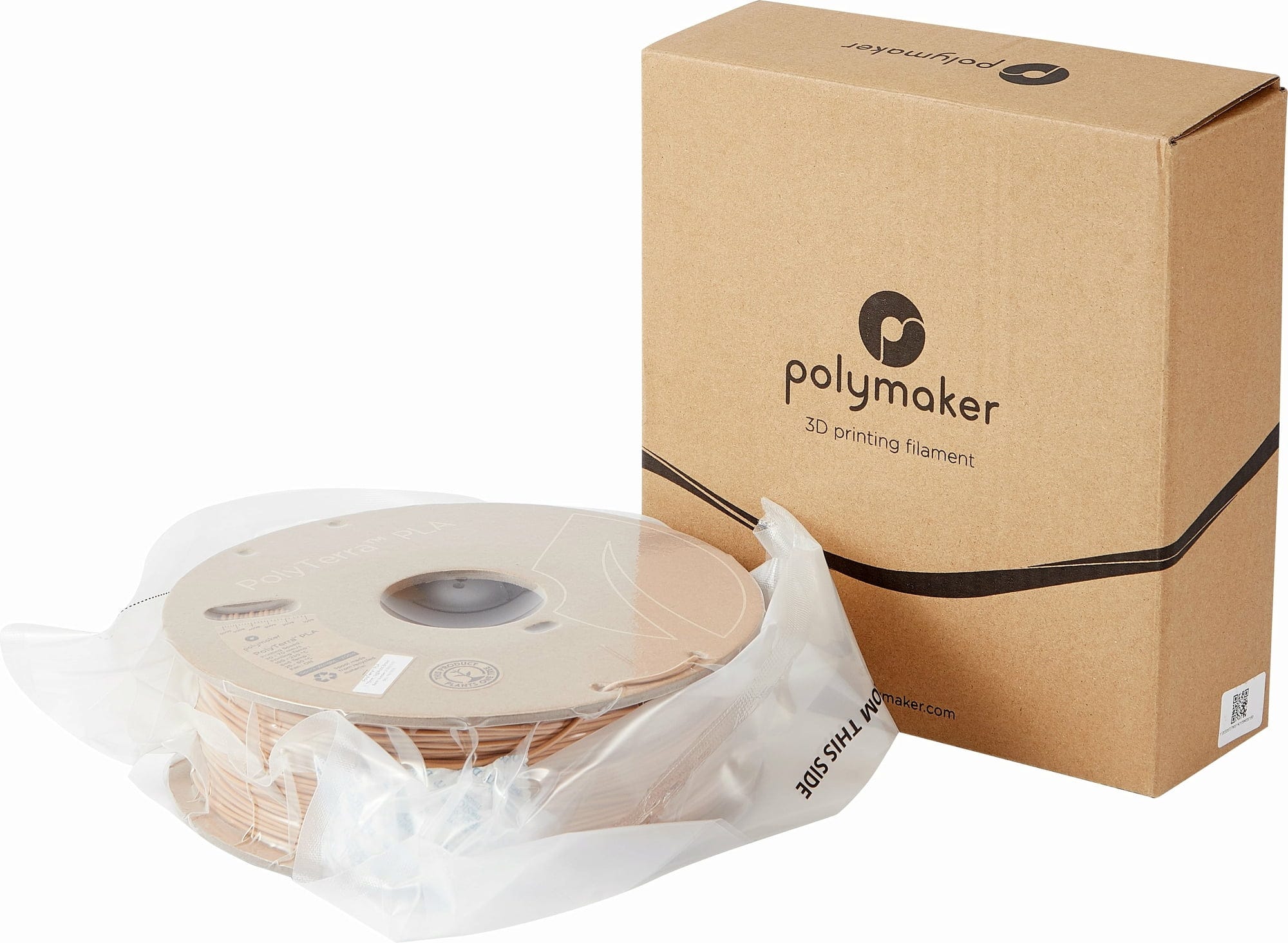 Polymaker  PolyTerra PLA Wood Brown, 1,75 mm / 1000 g    Filament mit reduziertem Kunststoffgehalt