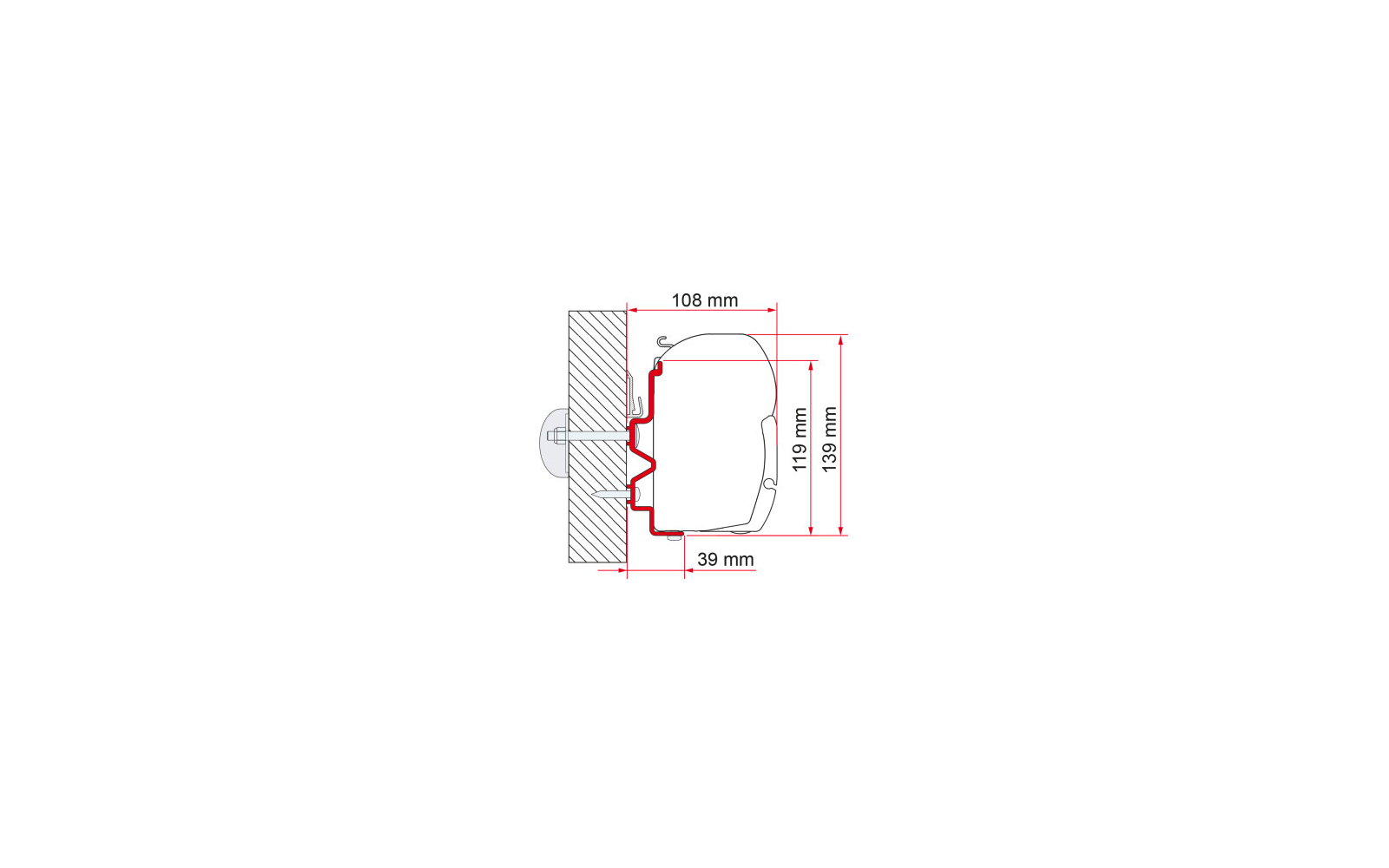 Fiamma Rapido Serie 9DF/9M/10 Markisenadapter für Fiamma F45 350 cm