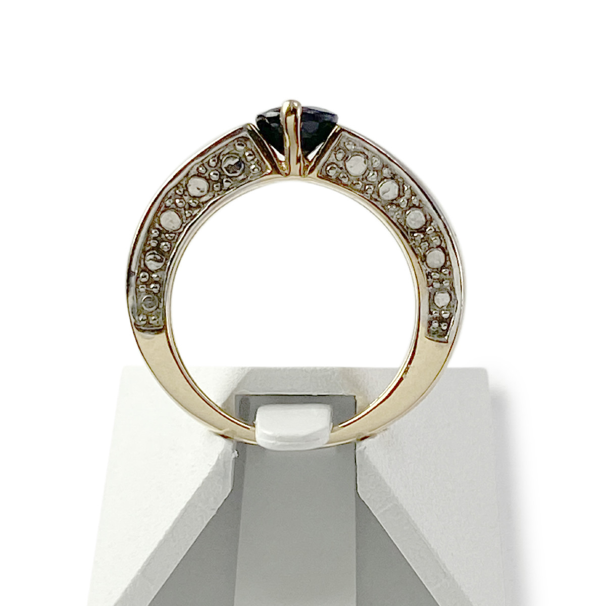 Bague d'occasion or 750 et rhodié saphir