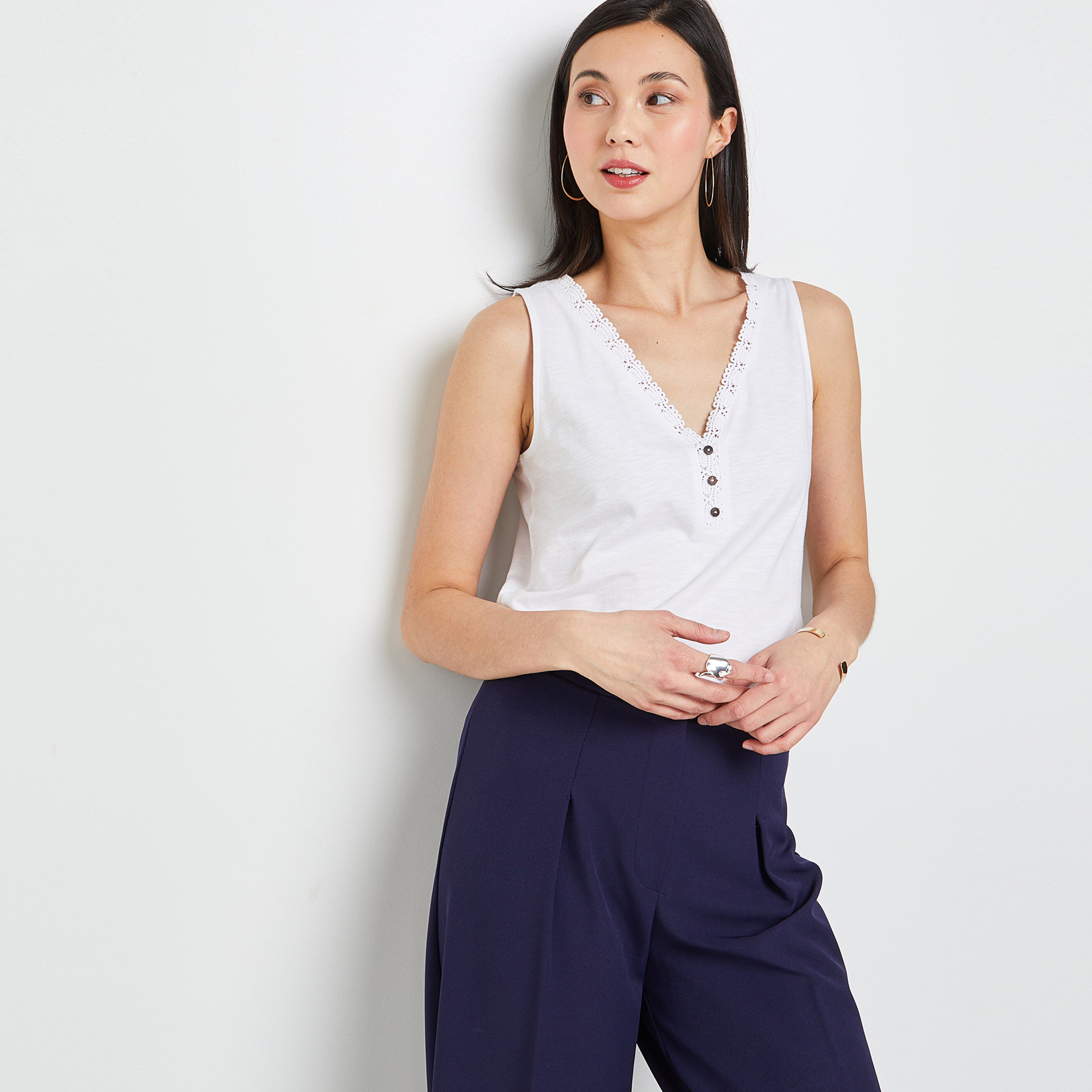 Débardeur uni femme - BLANC