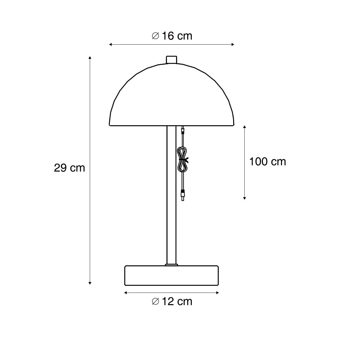 Buiten tafellamp donker rood incl. LED 3-staps dimbaar IP44 oplaadbaar - Keira