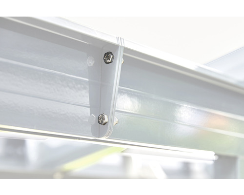 Gutta terrasoverkappingsset, dubbelwandige polycarbonaatplaten, transparant, 306 x 306 cm, wit