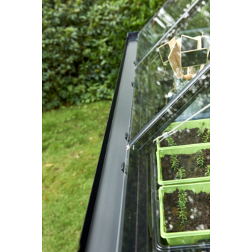 Tuinkas Royal Well Qube 66 zwart gecoat met 3mm veiligheidsglas