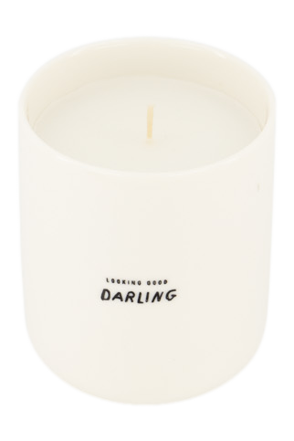 geurkaars keramiek in doosje darling wit/antracietgrijs