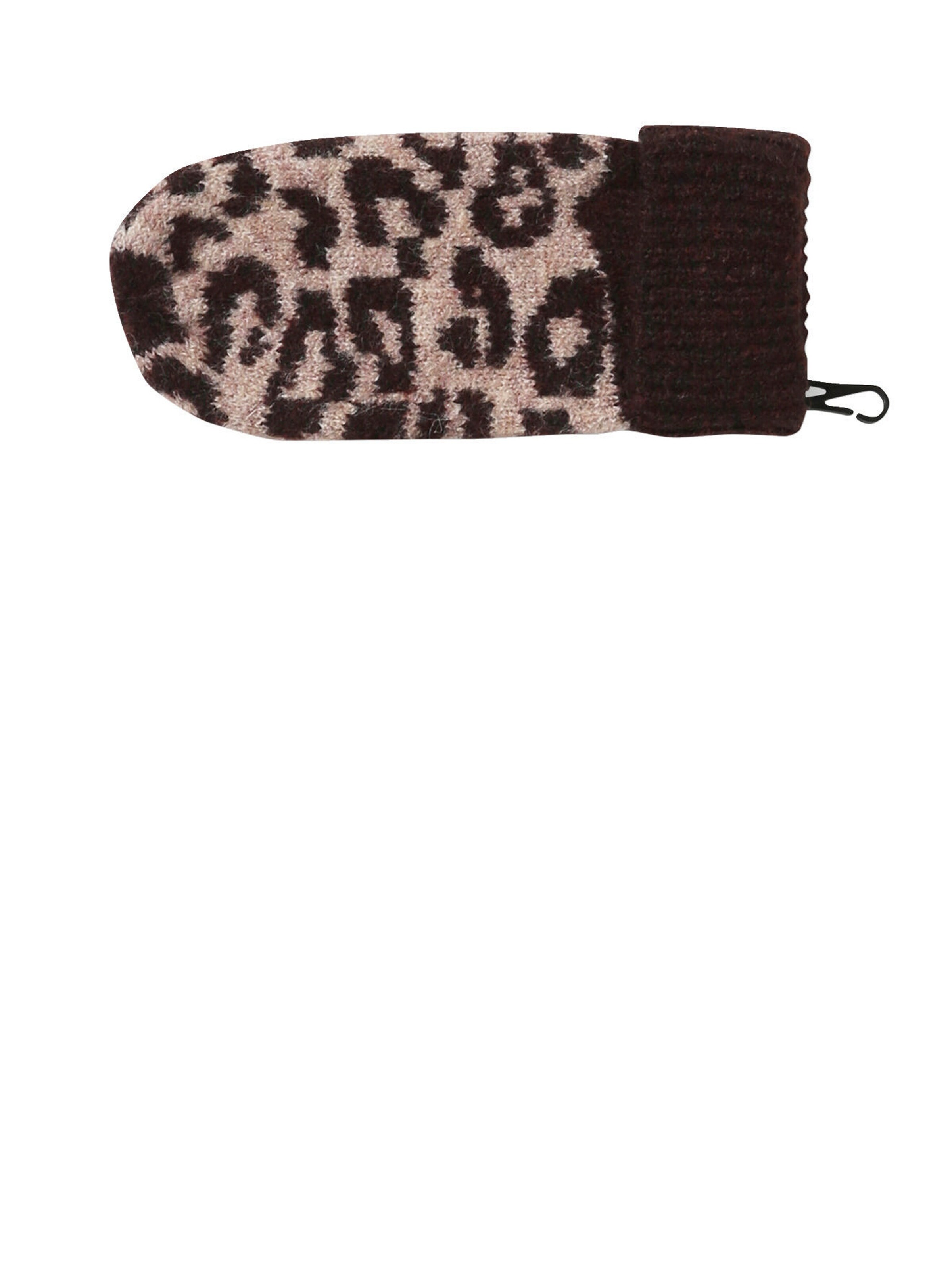 Vertbaudet Mädchen-Set mit Leomuster: Mütze, Rundschal & Handschuhe braun bedruckt
