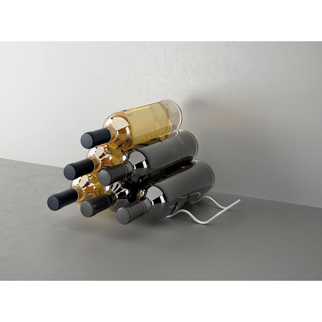Range bouteilles vin métal blanc 11x32x2.90cm
