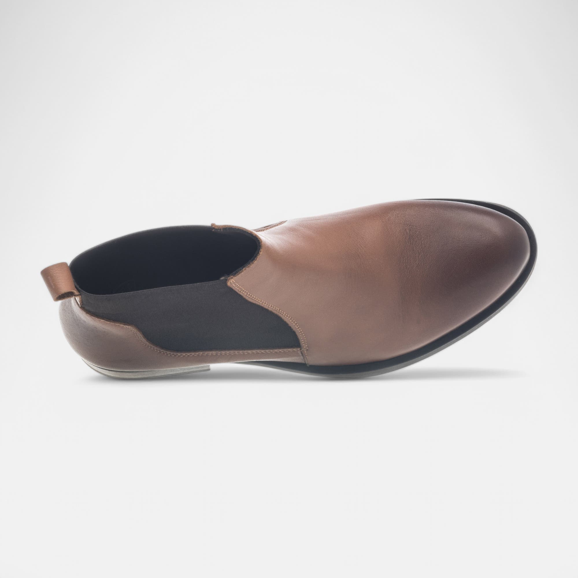 Boots chelsea Femme en cuir cognac