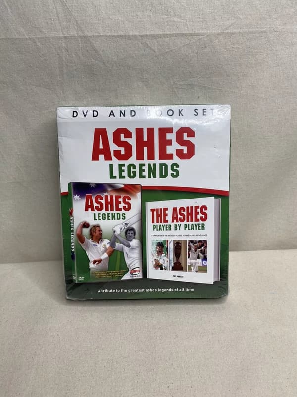 Ashes Legends DVD & Book Set Shane Warne England Australia Gift Region 2 (Brand New)