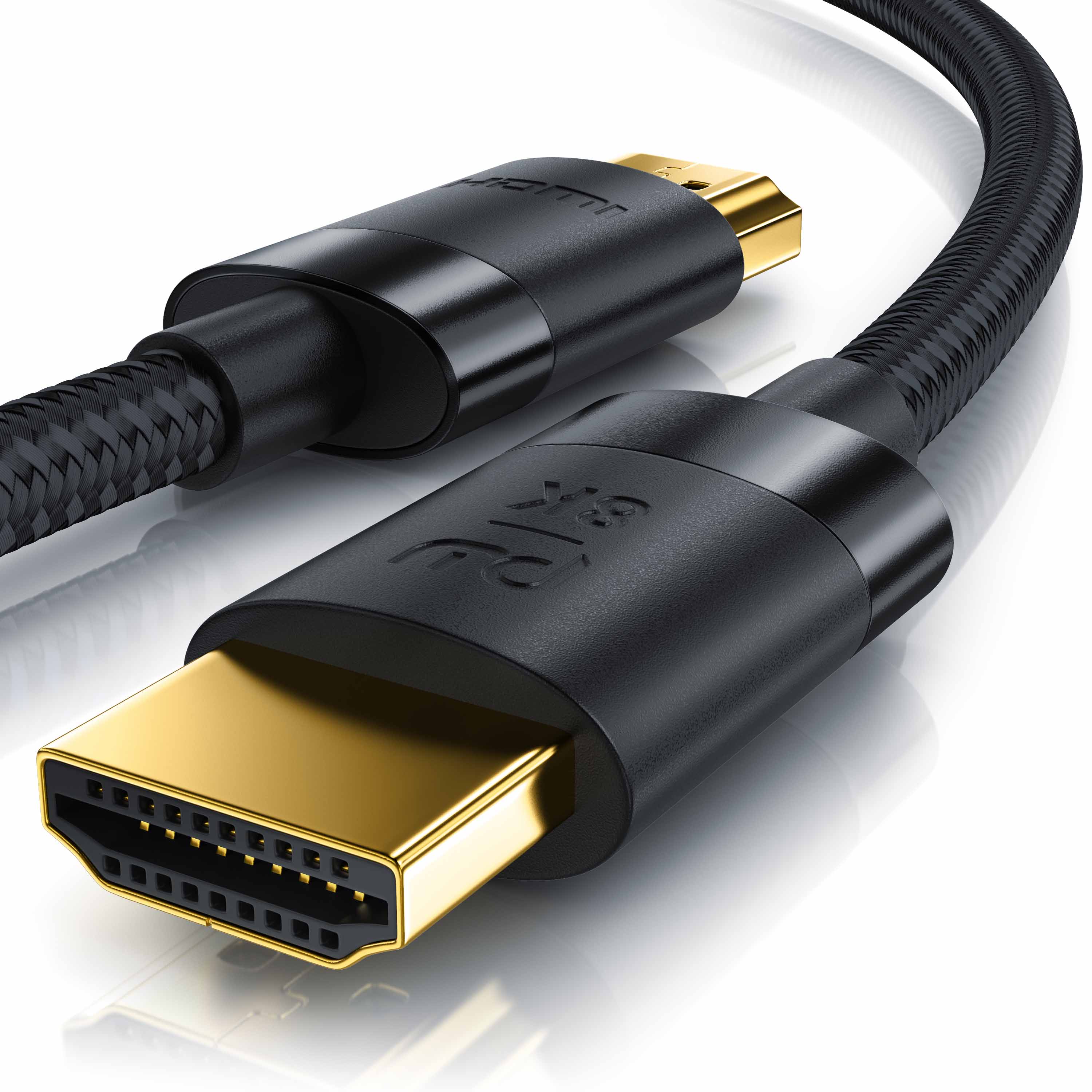 Primewire - 0,5m High Speed 8K HDMI Kabel mit Ethernet ARC 3D 4K Ultra HD 7680x4320 @ 120 Hz PS4 360 TV OLED PC Laptop Beamer Monitor - Schwarz