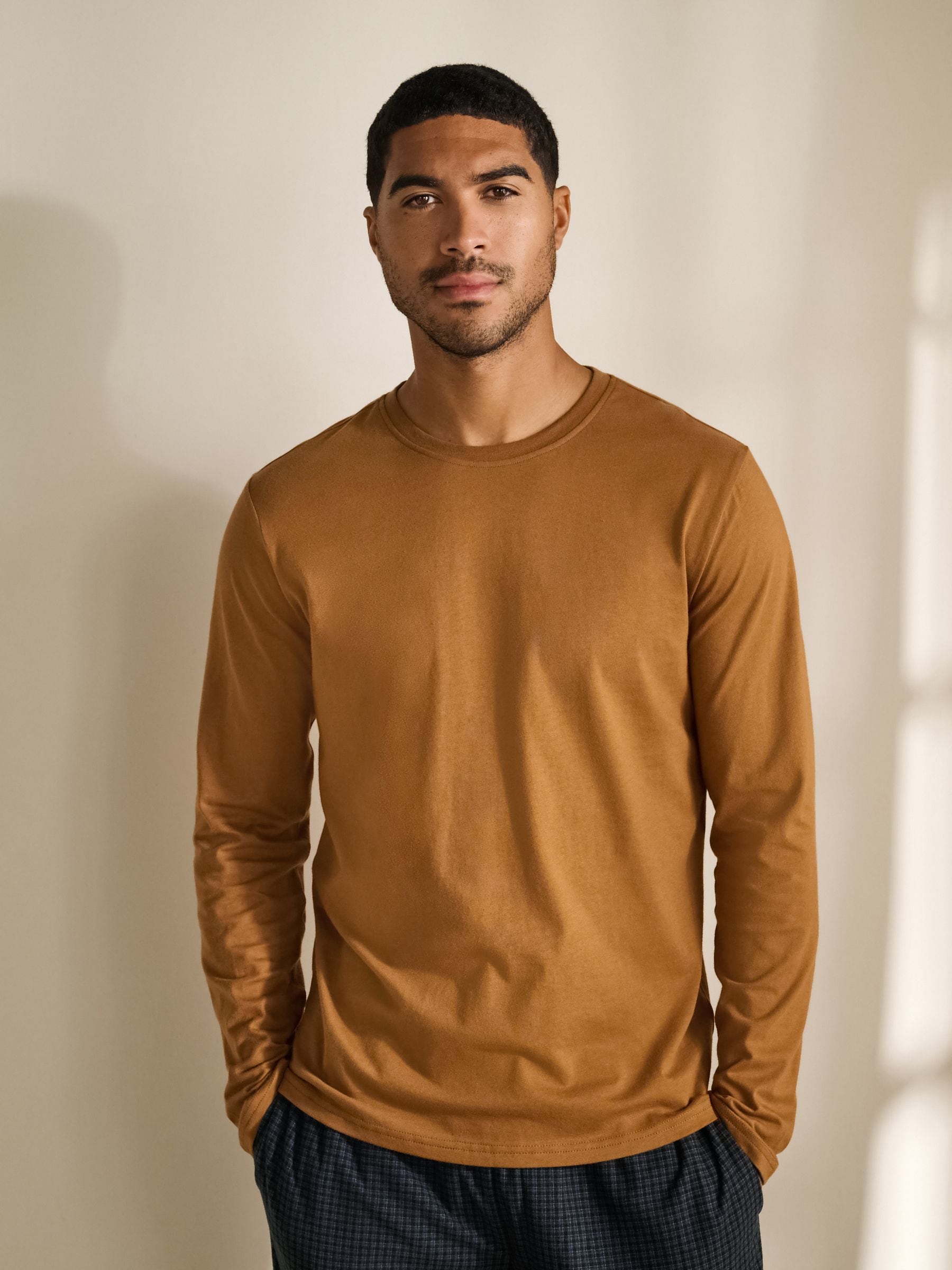 Marineblauw/oranje - Motionflex - Behaaglijke pyjama met lange mouwen