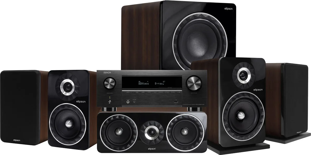Denon AVR-X2800H DAB   Elipson Prestige Facet HCM 8B 5.1 Noyer   NorStone Arran RCA SUB (3 m)   NorStone CL250 (25 m) Chaînes Grand Spectacle