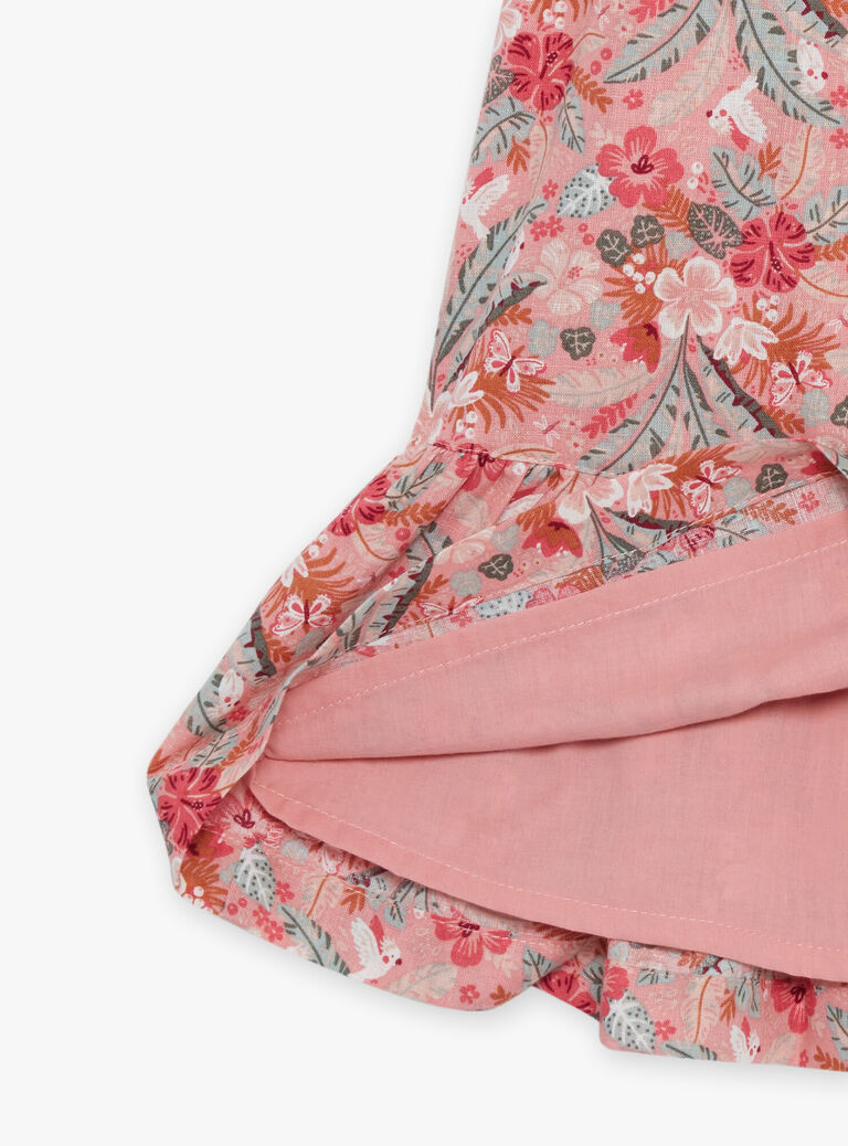 Robe rose à fleurs