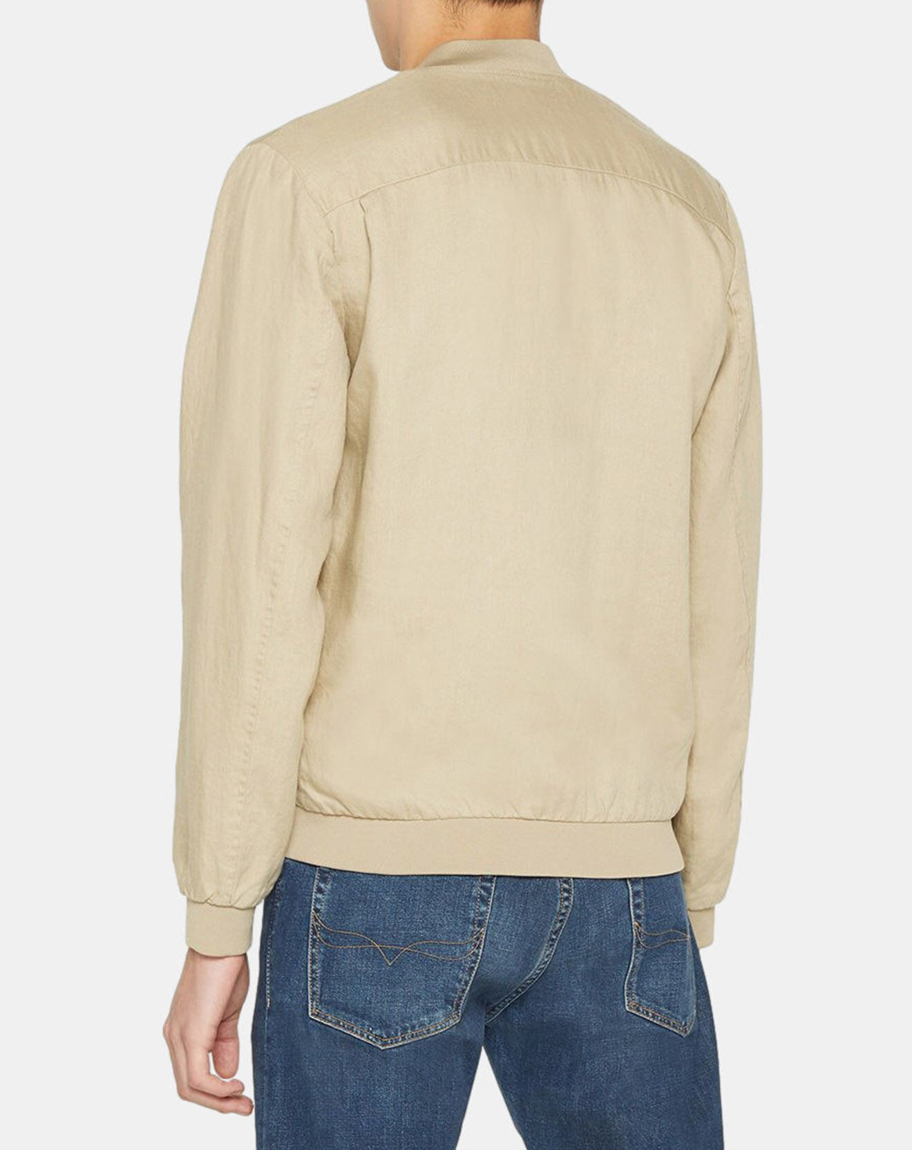 Galeries Lafayette Blouson bombers 100% Lin Poulin beige