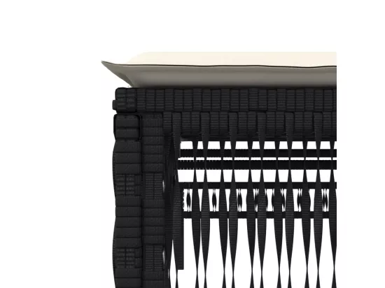 Chaise longue avec coussin noir résine tressée