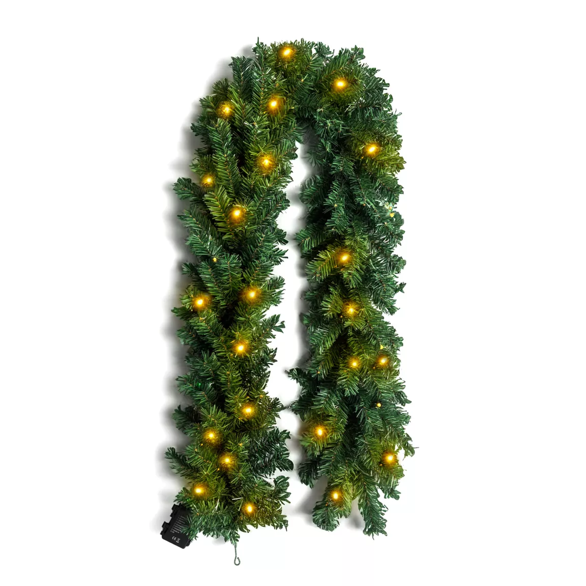 Guirlande de sapin lumineuse (180 cm - D25) Royal Vert et blanc chaud