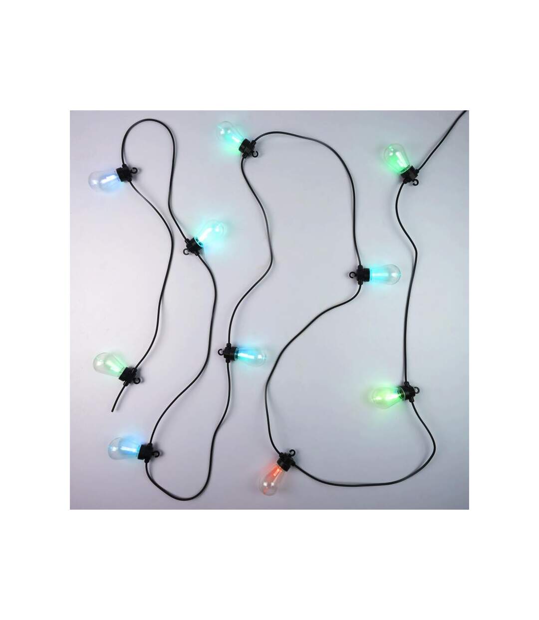 Paris Prix - Guirlande Lumineuse Extérieur ampoule Transparente Multicolore 5m Noir