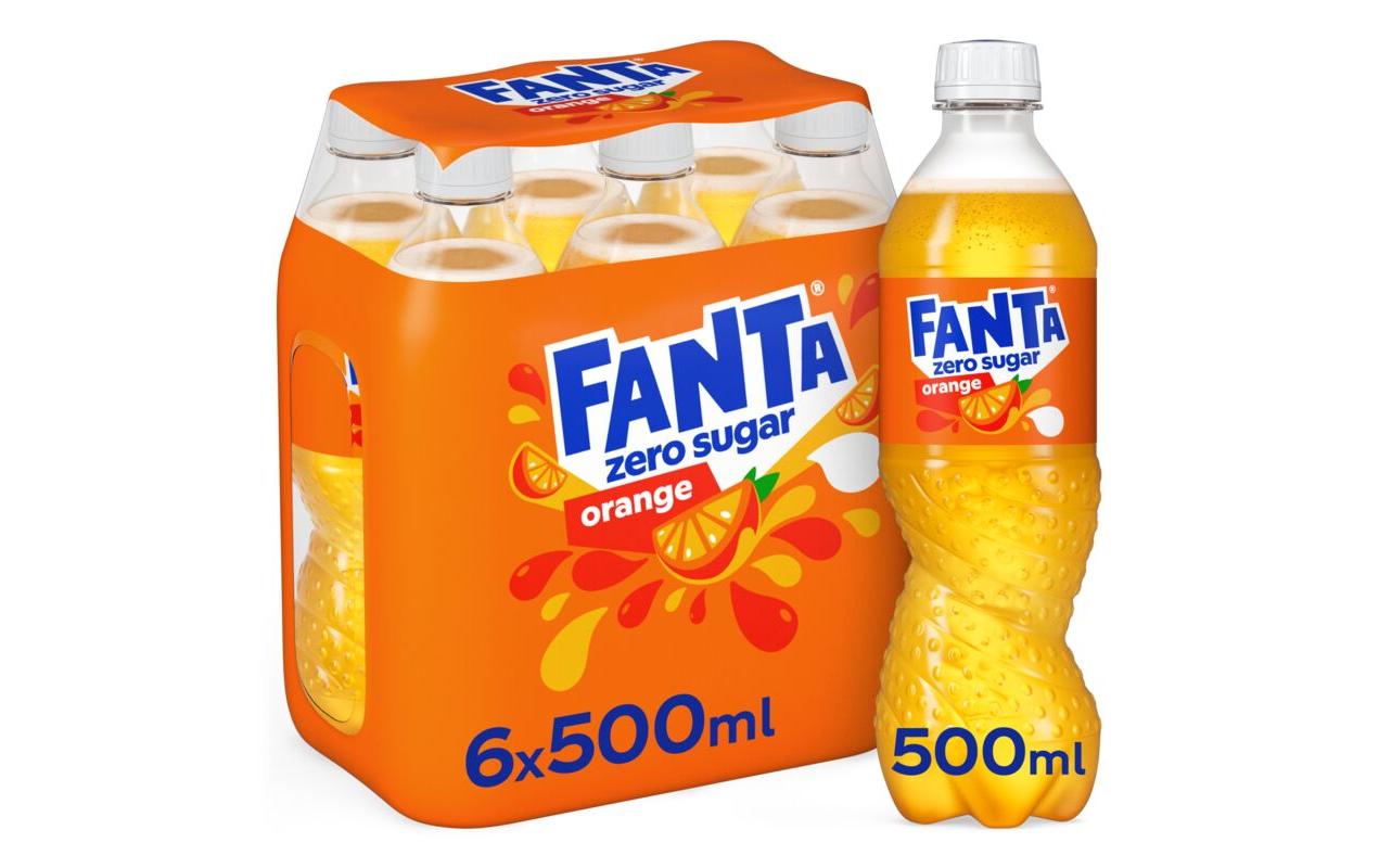 Soft-Drinks Orange Zero 6 x 0.5 lKalorienfreies Erfrischungsgetränk mit Orangengeschmack