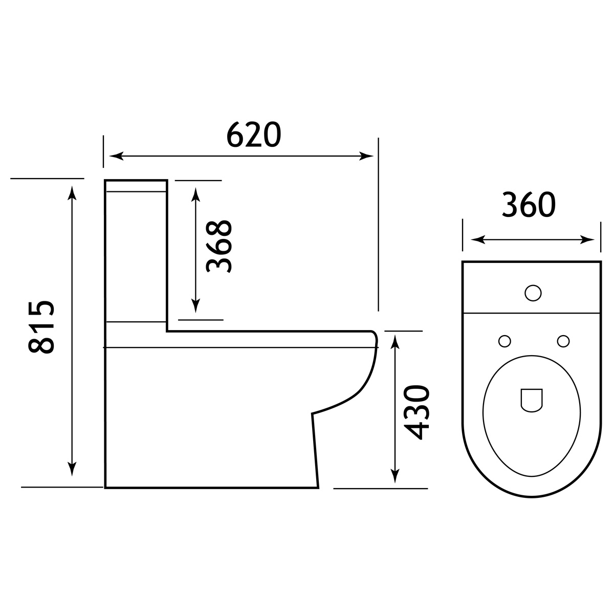 Eastbrook Dura Comfort toiletpot back to wall wit glans