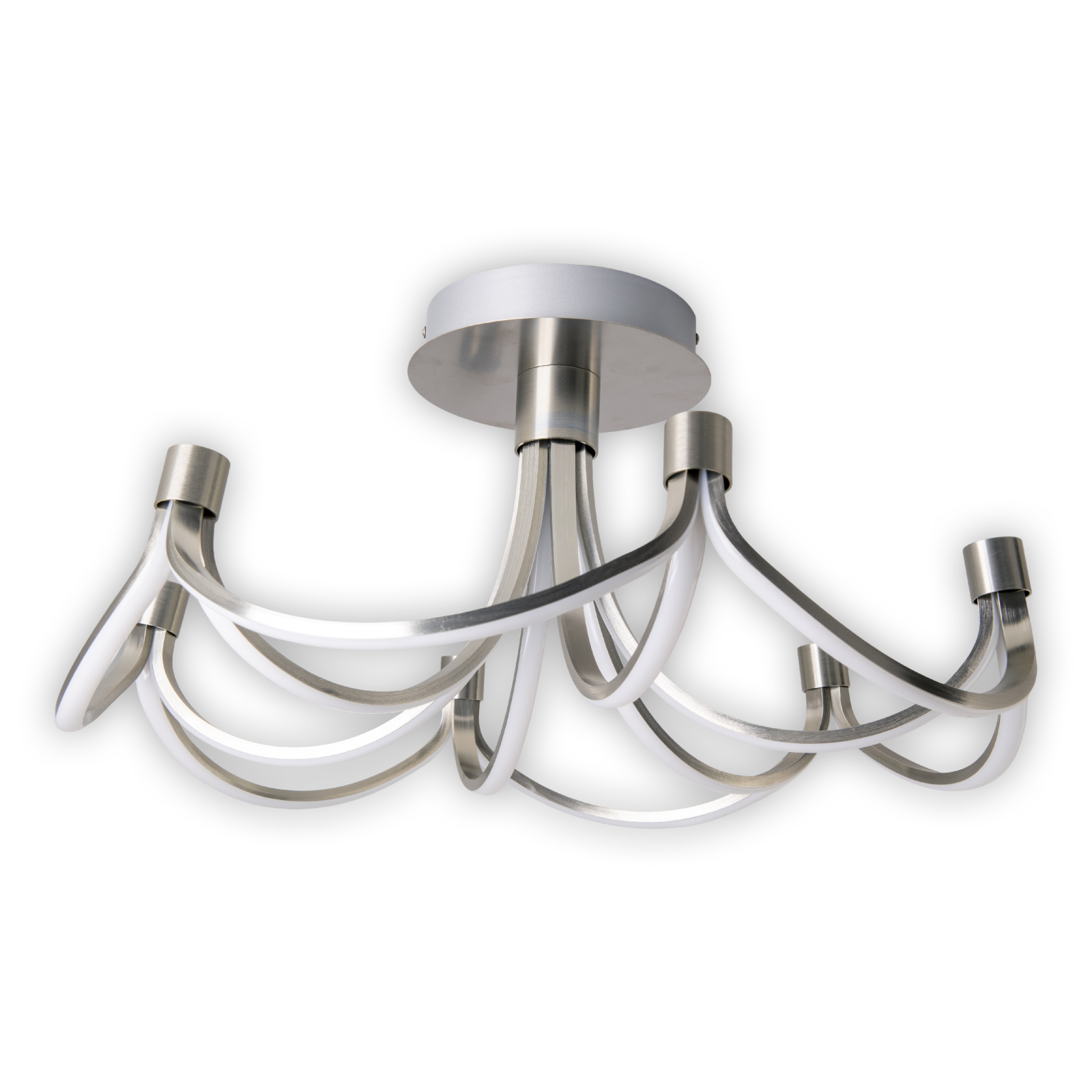 LED-Deckenleuchte FESTOS - Nickel matt - Ø 60 cm - dimmbar