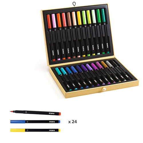 Djeco tekendoos viltstiften - 24st