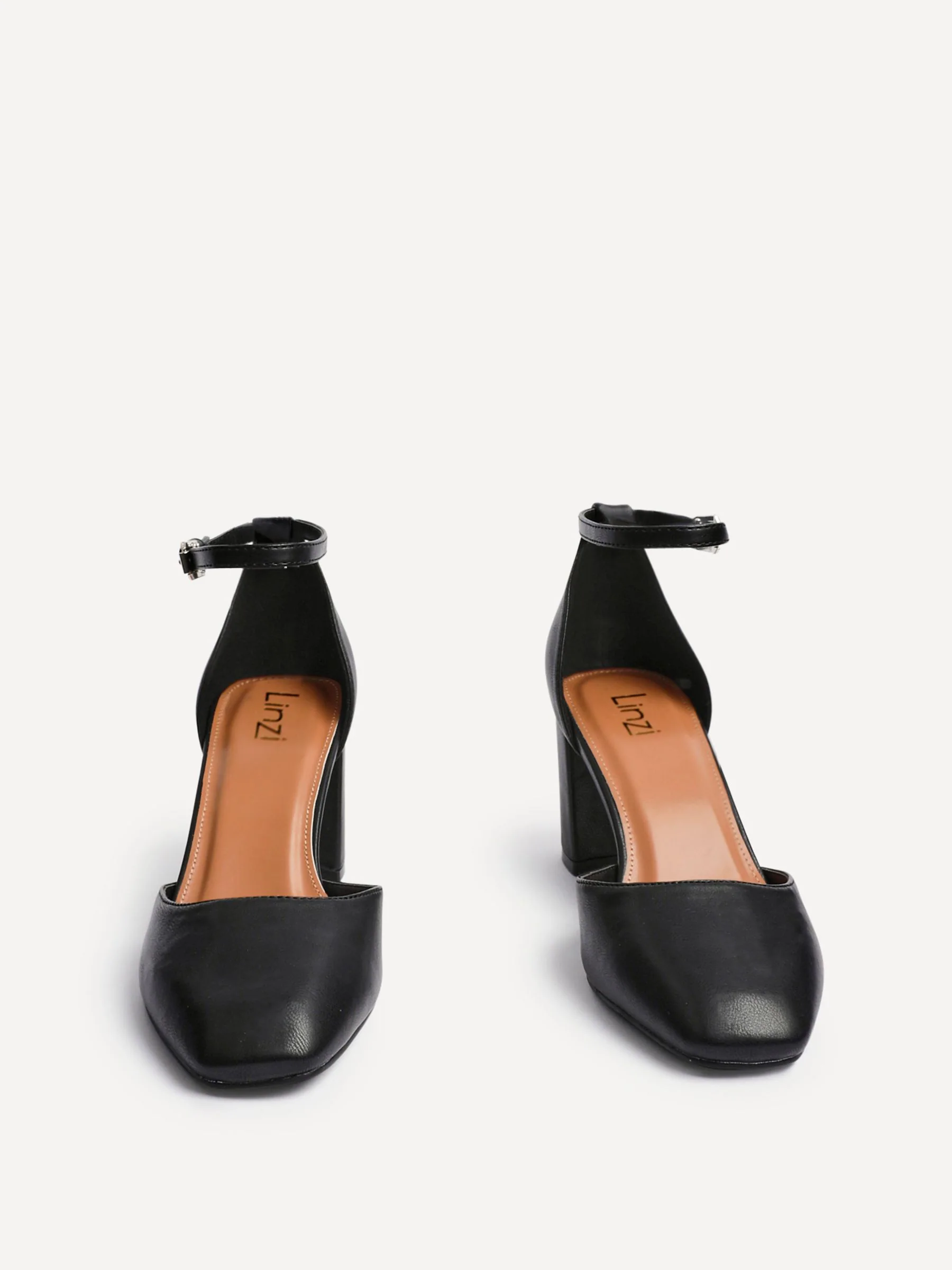 Zwart - Linzi Sydney Square Toe Court Heels