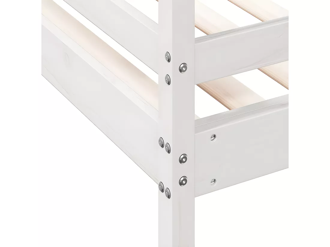 Lit superposé 90x200/140x200 cm blanc bois de pin massif