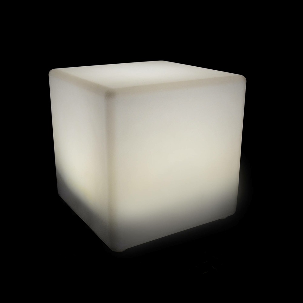 Cube led 40cm – cube décoratif lumineux. 40x40cm. Blanc chaud. Commande à distance