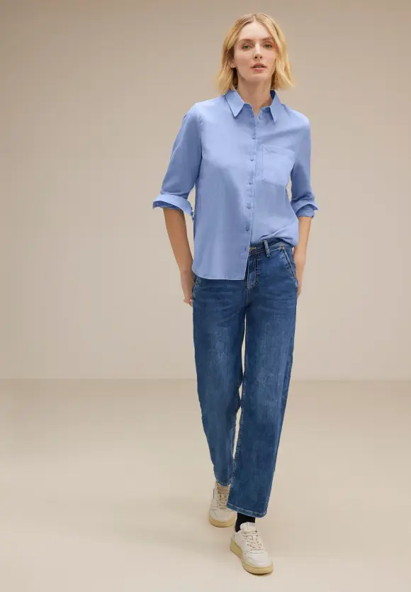 Office Baumwollbluse - original blue